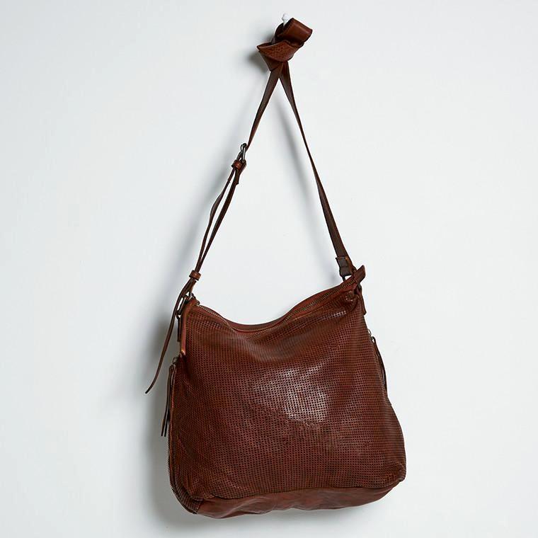 Juju & Co - perforated leather slouchy - cognac