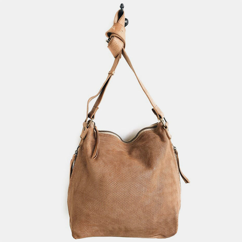 Juju & Co - perforated leather slouchy - natural