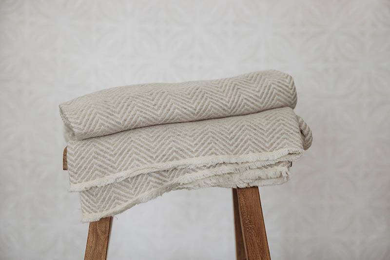 Manjari Cashmere Blankets - herringbone