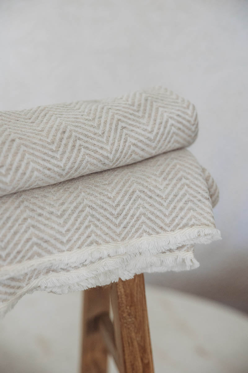 Manjari Cashmere Blankets - herringbone