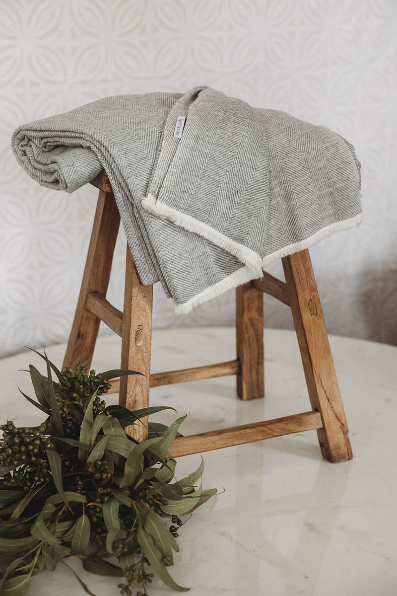 Manjari Cashmere Blankets - grey