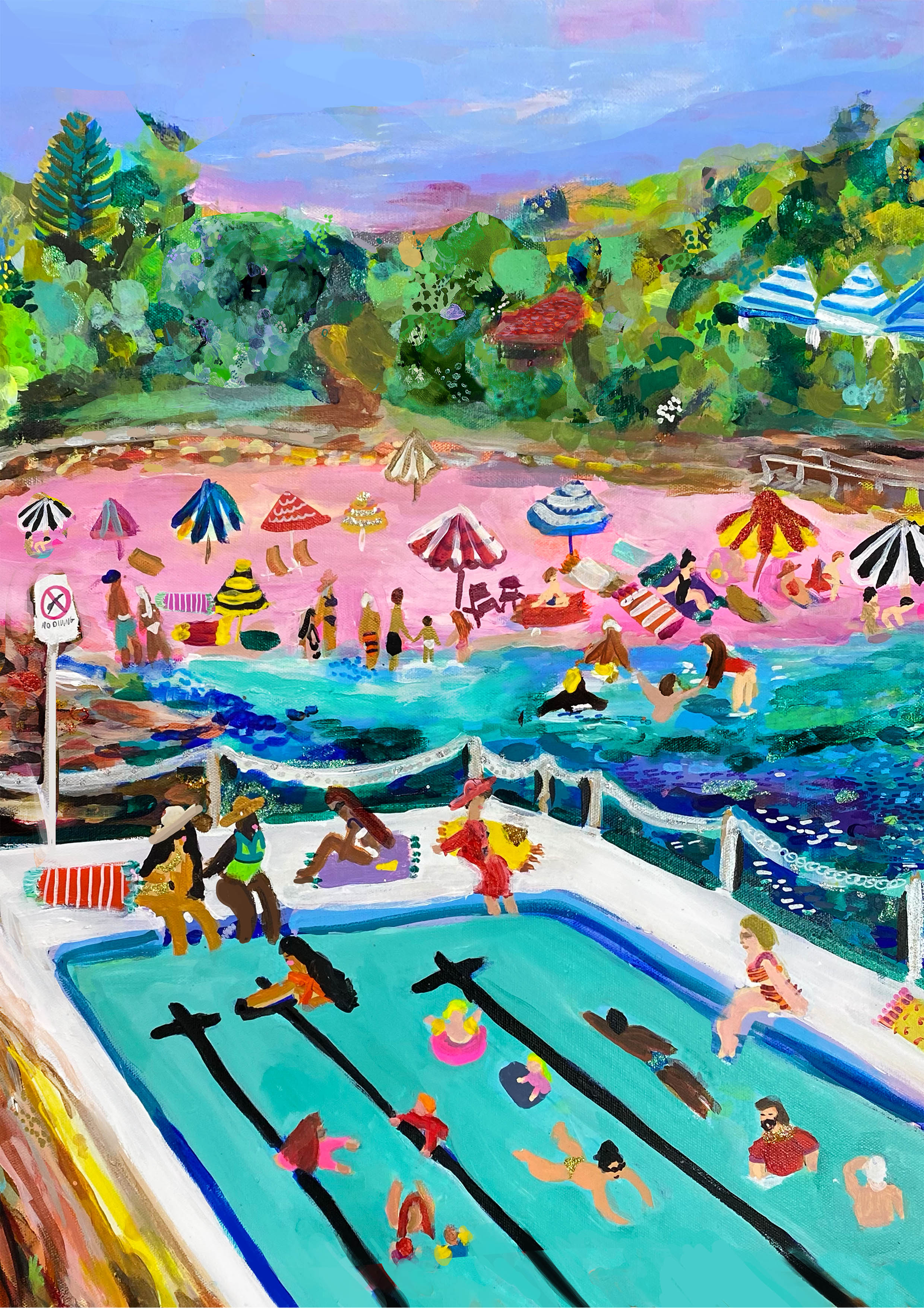 Clovelly Beach painting