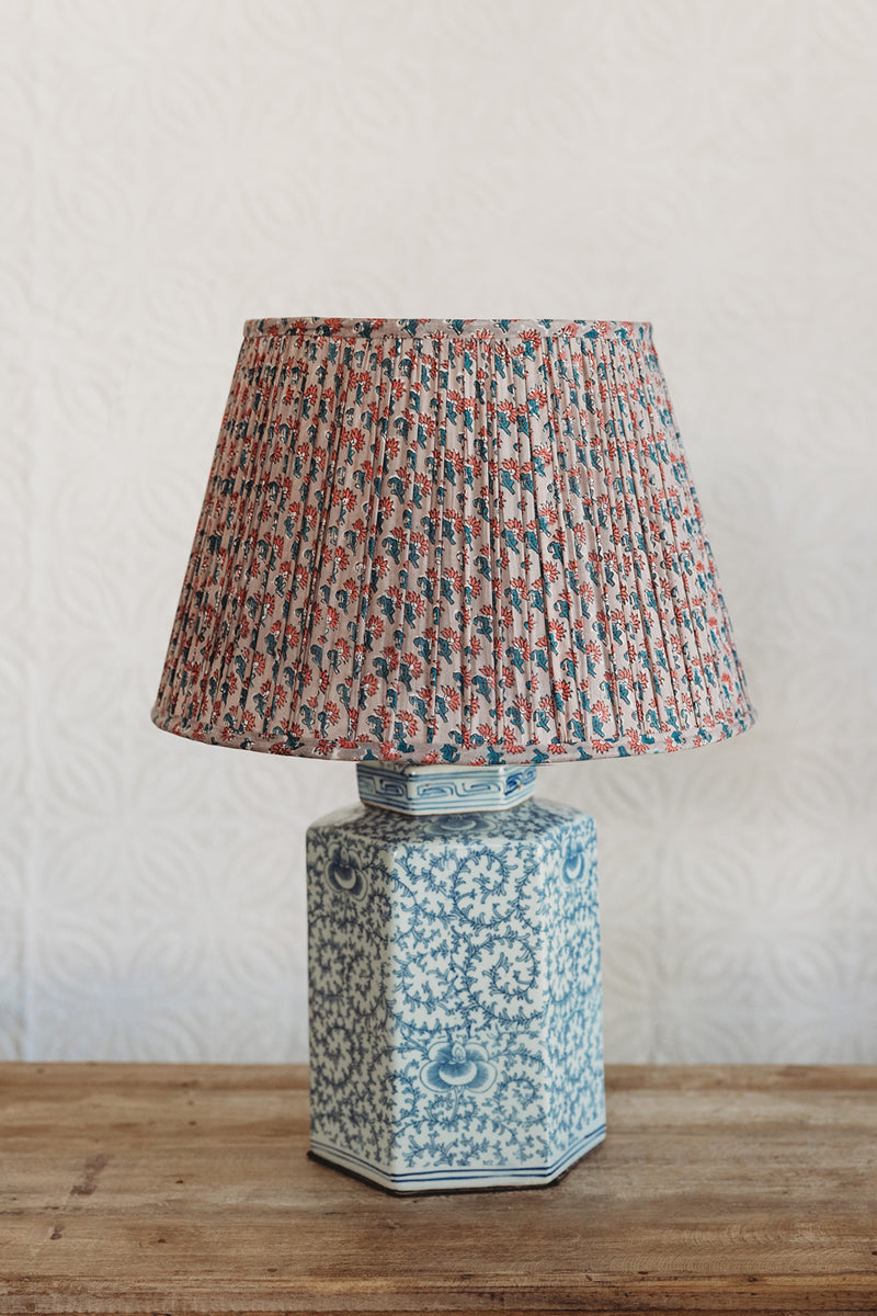 Taupe Floral Lamp
